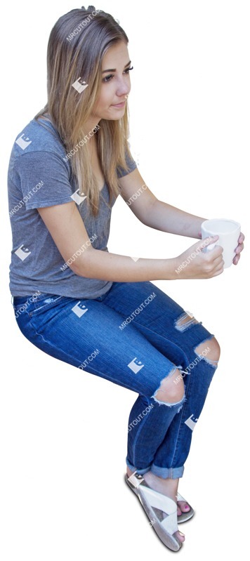 Teenager drinking coffee people png (2656)