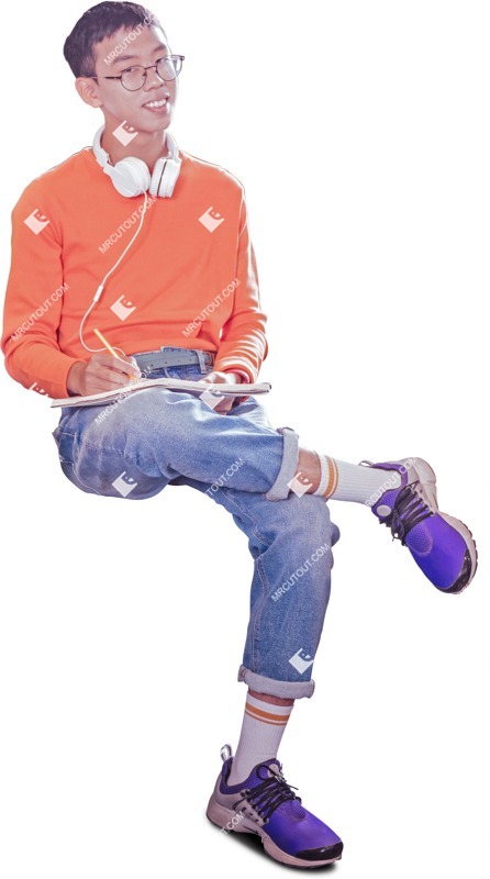 Teenager sitting photoshop people (5911)
