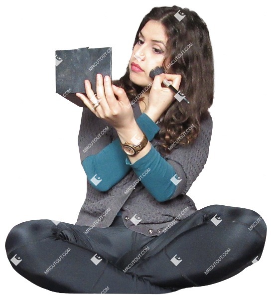 Teenager sitting cut out people (2712)