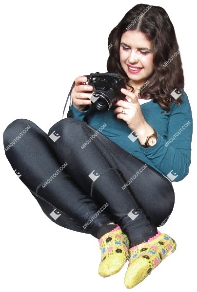 Teenager sitting cut out people (2713)