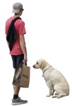 Cut out Teenager Walking The Dog 0001 | MrCutout.com - miniature