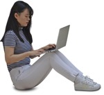 Cut out people - Teenager With A Computer Sitting 0008 | MrCutout.com - miniature