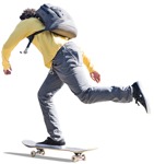 Cut out people - Teenager With A Skateboard 0002 | MrCutout.com - miniature