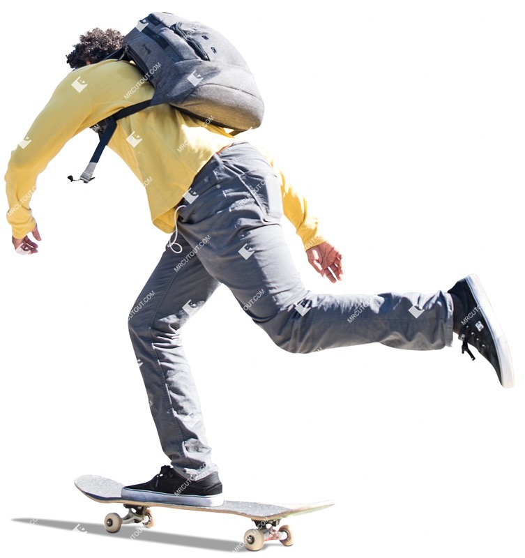 Teenager with a skateboard people png (4449)