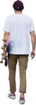 Teenager with a skateboard  (6851) - miniature