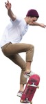 Teenager with a skateboard people png (6709) - miniature