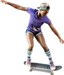Teenager with a skateboard  (6662) - miniature