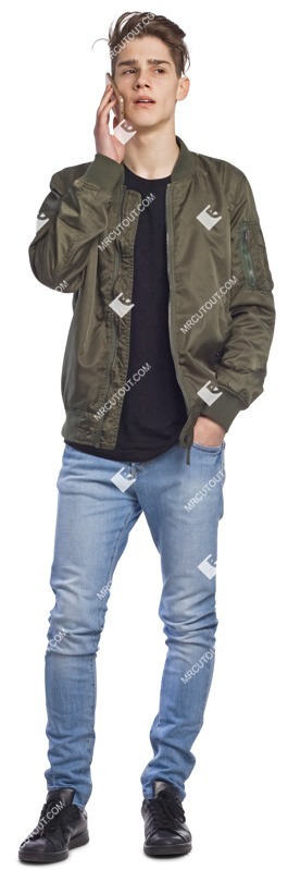 Teenager with a smartphone standing people png (2546)