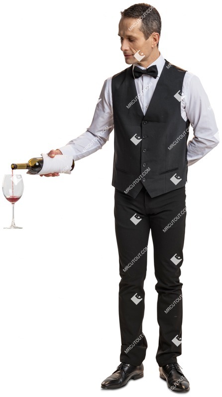 Waiter standing people png (4372)