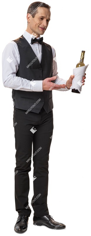 Waiter standing people png (4373)