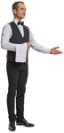 Cut out people - Waiter Standing 0021 | MrCutout.com - miniature