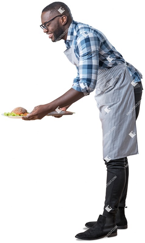 Waiter standing people png (3955)