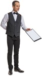 Waiter standing cut out people (4075) - miniature