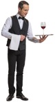 Cut out people - Waiter Standing 0030 | MrCutout.com - miniature