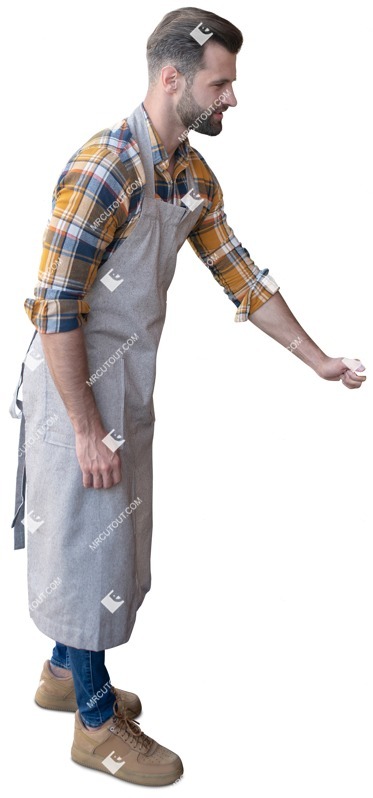 Waiter standing entourage people (9386)