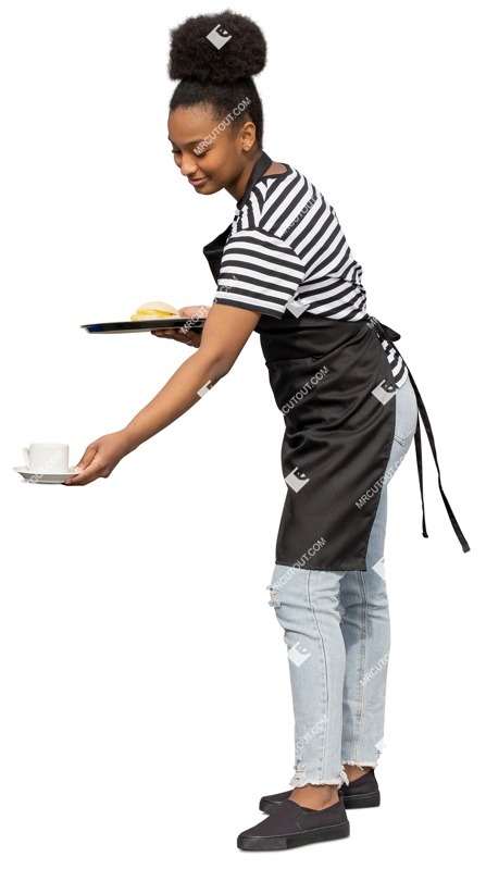 Waiter standing cut out people (10704)
