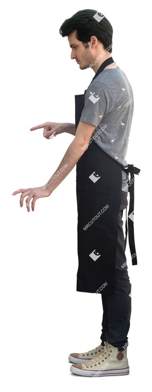 Waiter standing cut out people (15148)
