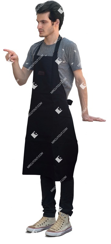 Waiter standing cut out people (14962)
