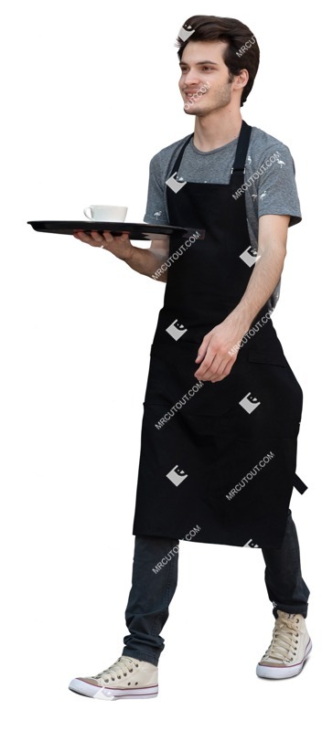Waiter walking cut out pictures (13132)