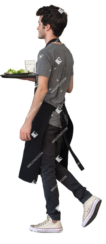 Waiter walking cut out pictures (13131)