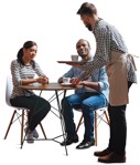 Cut out people - Waiter With Customers 0042 | MrCutout.com - miniature