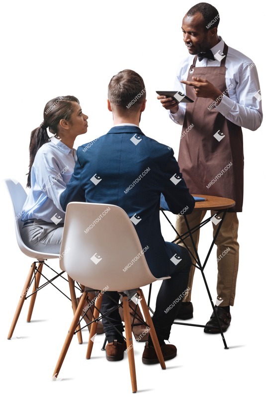 Waiter with customers person png (4898)