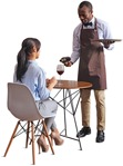 Cut out people - Waiter With Customers 0057 | MrCutout.com - miniature