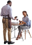 Cut out people - Waiter With Customers 0062 | MrCutout.com - miniature