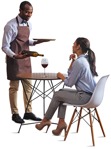 Cut out people - Waiter With Customers 0063 | MrCutout.com - miniature