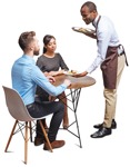 Cut out people - Waiter With Customers 0064 | MrCutout.com - miniature