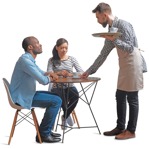 Cut out people - Waiter With Customers 0070 | MrCutout.com - miniature