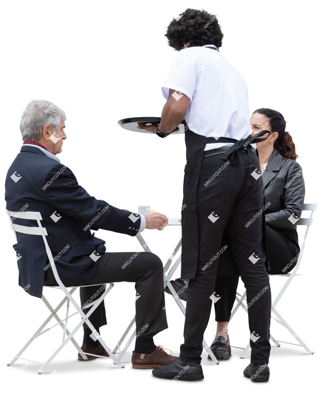 Waiter with customers people png (18815)