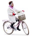 Woman cycling people png (5931) - miniature