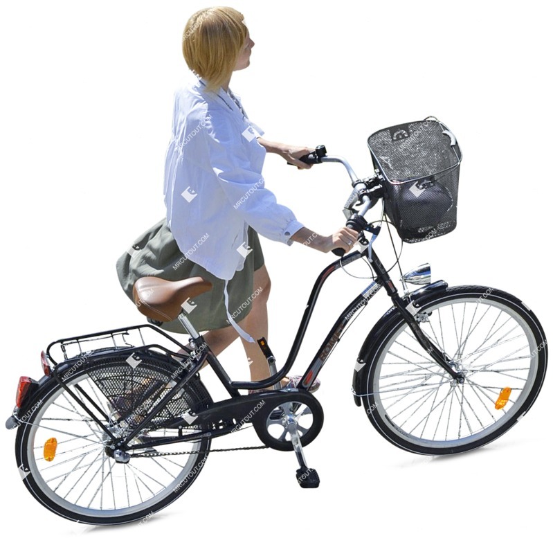 Woman cycling people png (3044)
