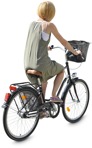 Woman cycling entourage people (4262) - miniature