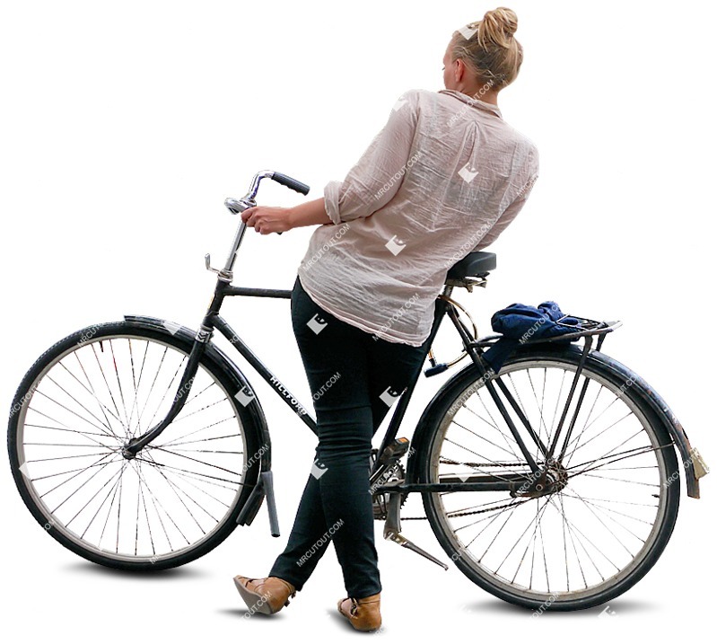 Woman cycling people png (642)