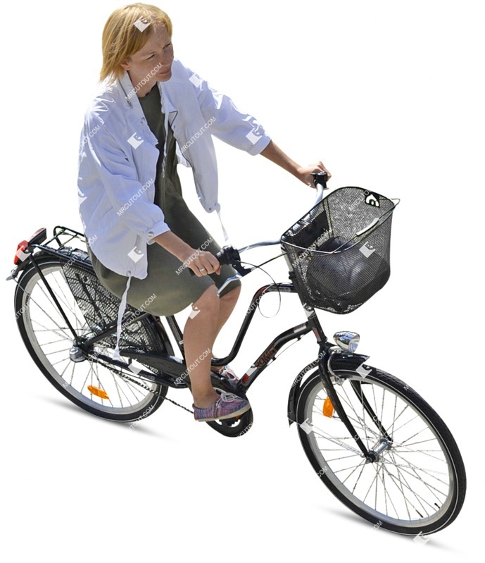 Woman cycling cut out pictures (3218)