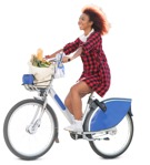 Woman cycling  (7577) - miniature