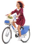 Woman cycling  (7601) - miniature
