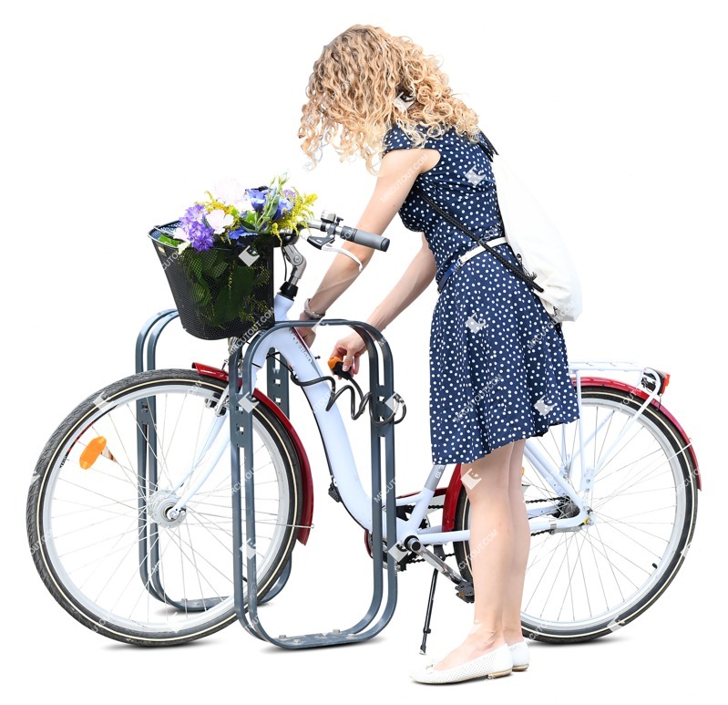 Woman cycling cut out pictures (8624)