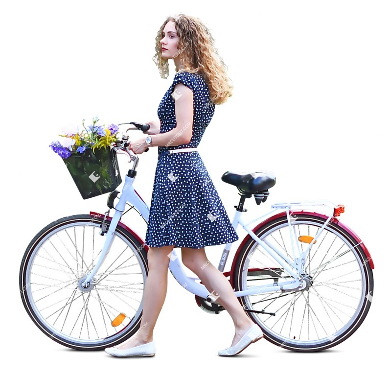 Woman cycling people cutouts (8044)