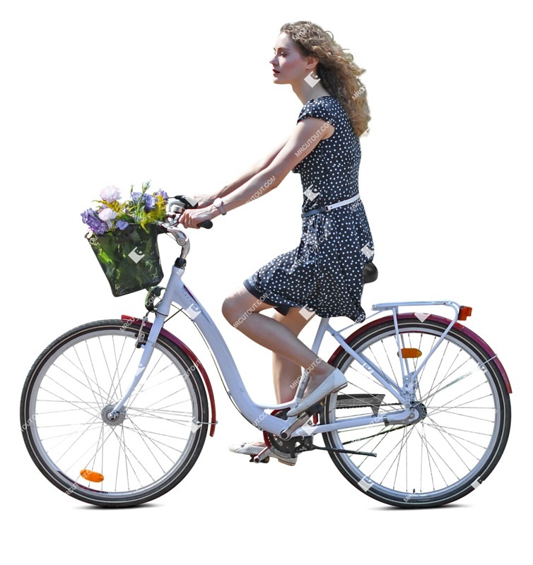 Woman cycling people png (7988)