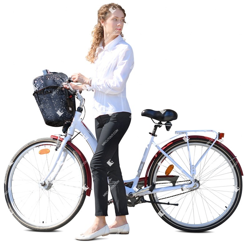 Woman cycling people png (8557)