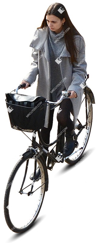 Woman cycling cut out people (9800)