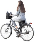 Woman cycling cut out pictures (9883) - miniature