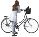 Woman cycling people cutouts (9888) - miniature