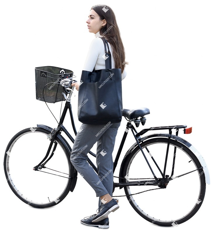 Woman cycling people png (10274)