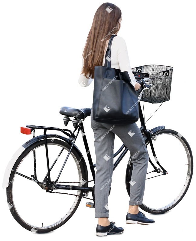 Woman cycling people png (10272)