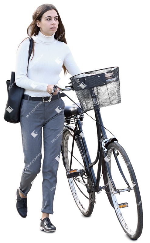 Woman cycling people png (10728)