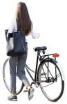 Woman cycling people png (10729) - miniature